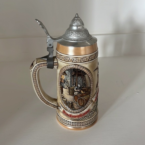 Anheuser-Busch Inc. Beer Stein "A" Series #38795 Pewter Lidded Ceramarte Brazil - Picture 3 of 6